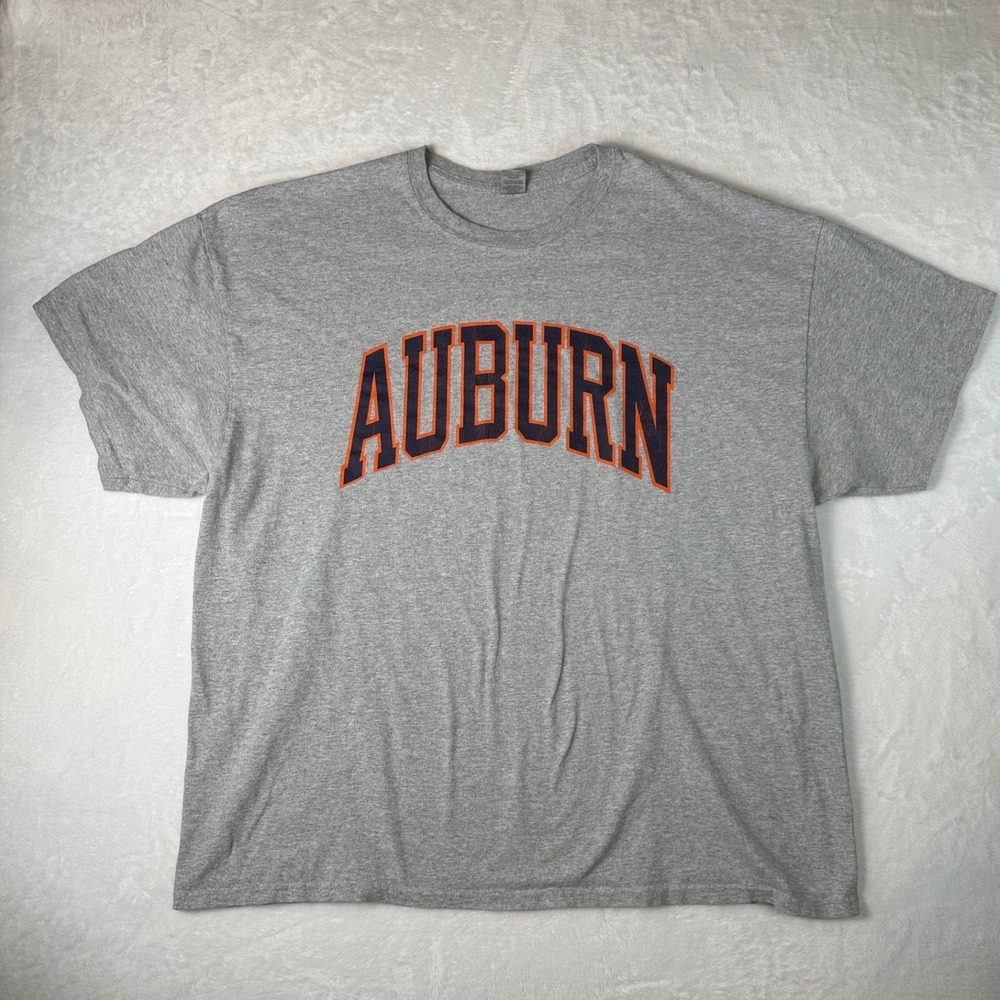 Gildan Auburn University Tigers T-Shirt Gray Short Sleeve Mens 2XL Tiger Rags
